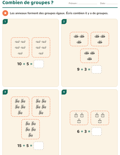 Aperçu de la fiche Multiplication en réseaux avec Jouets NB pour CE1 (cours élémentaire 1)