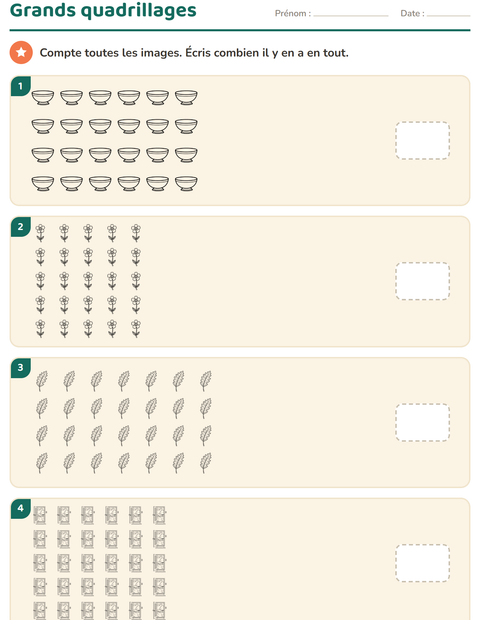 Aperçu de la fiche Multiplication en réseaux avec Maison et Nature NB pour CE2 (cours élémentaire 2)