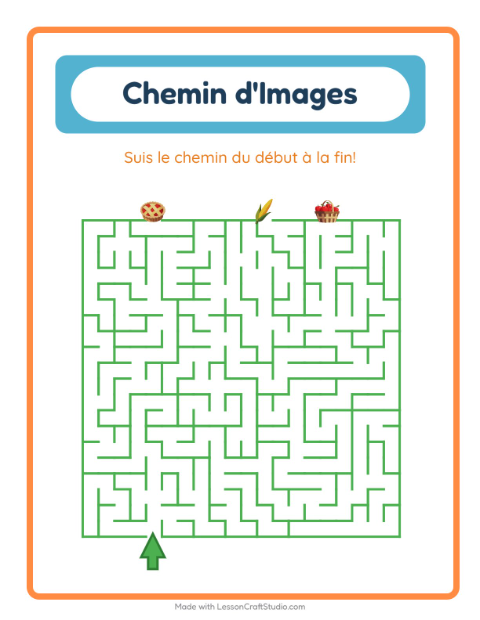 Aperçu de la fiche Parcours Illustré avec Action de grâce pour École maternelle (grande section, 5-7 ans)