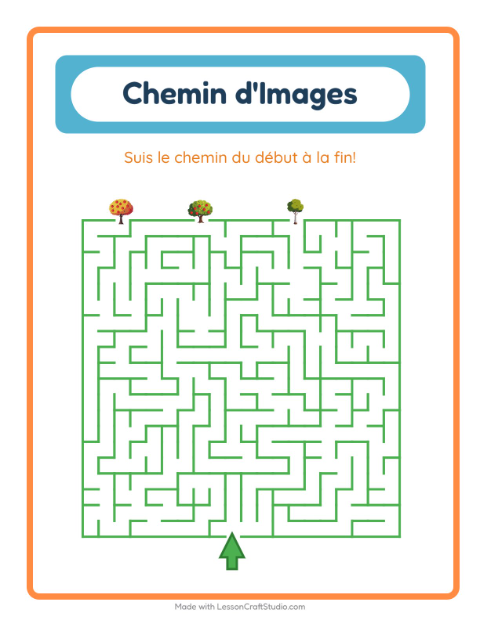 Aperçu de la fiche Parcours Illustré avec Arbres pour École maternelle (grande section, 5-7 ans)