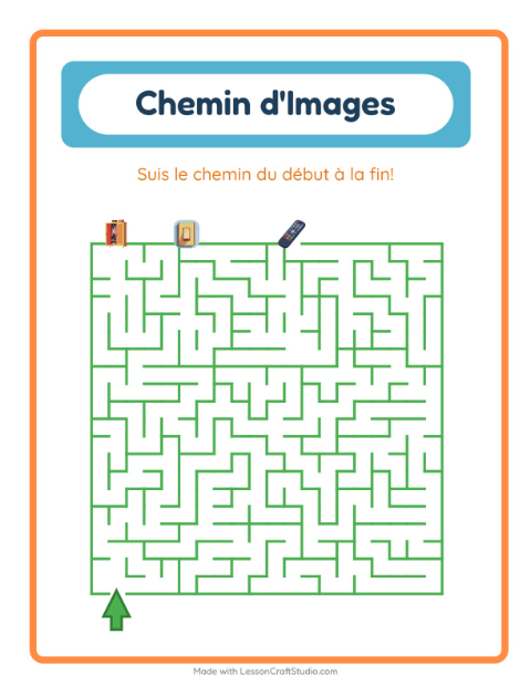 Aperçu de la fiche Parcours Illustré avec Autour de la maison pour École maternelle (grande section, 5-7 ans)