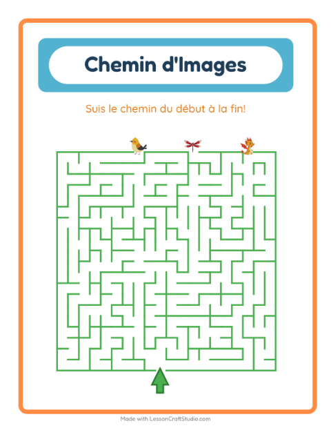 Aperçu de la fiche Parcours Illustré avec Choses qui volent pour École maternelle (grande section, 5-7 ans)