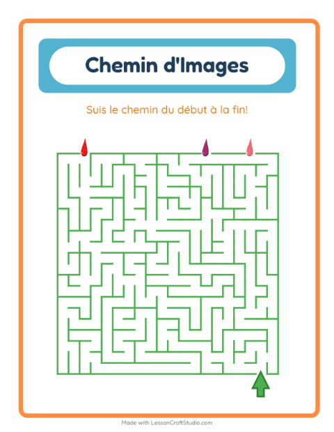 Aperçu de la fiche Parcours Illustré avec Couleurs pour École maternelle (grande section, 5-7 ans)