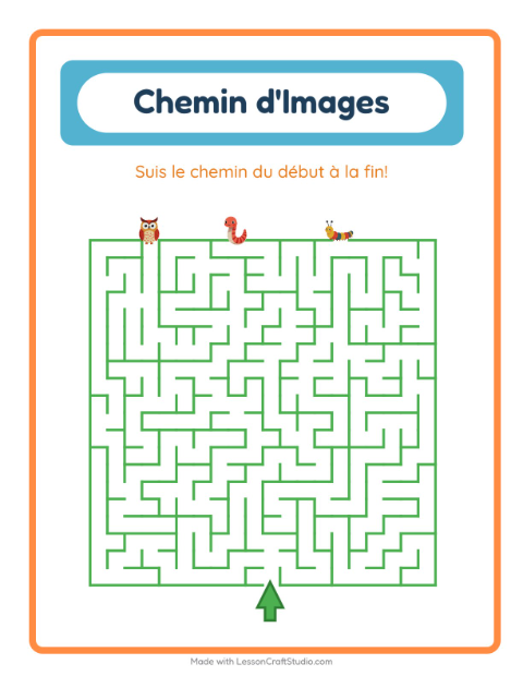 Aperçu de la fiche Parcours Illustré avec Créatures de la forêt pour École maternelle (grande section, 5-7 ans)