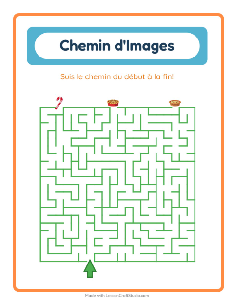 Aperçu de la fiche Parcours Illustré avec Desserts et sucreries pour École maternelle (grande section, 5-7 ans)