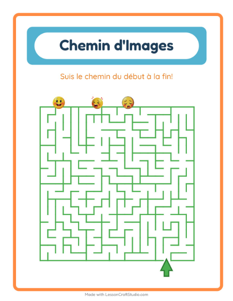 Aperçu de la fiche Parcours Illustré avec Émotions pour École maternelle (grande section, 5-7 ans)