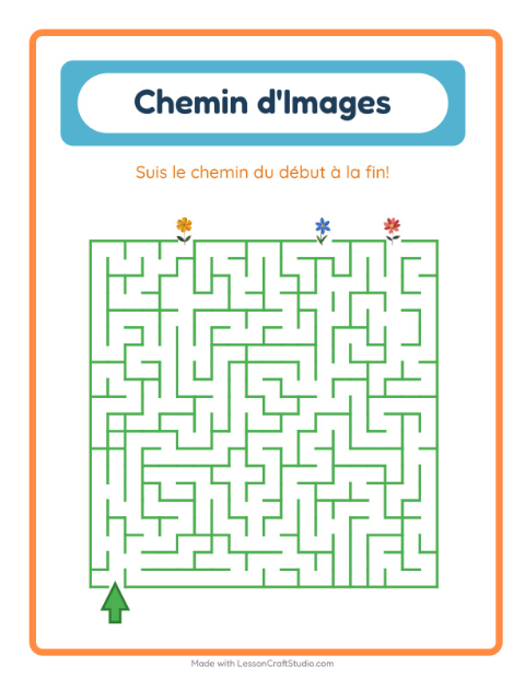 Aperçu de la fiche Parcours Illustré avec Fleurs pour École maternelle (grande section, 5-7 ans)