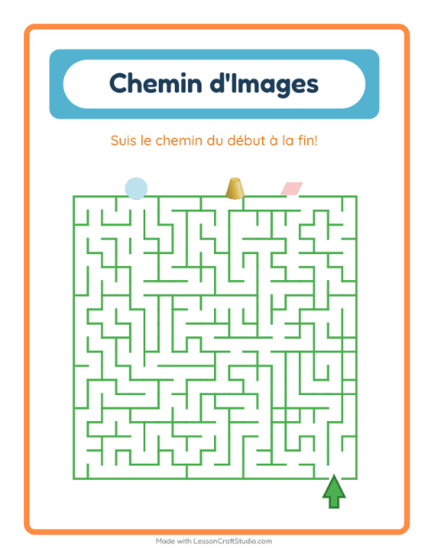 Aperçu de la fiche Parcours Illustré avec Formes pour École maternelle (grande section, 5-7 ans)