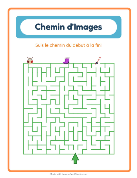 Aperçu de la fiche Parcours Illustré avec Hiver pour École maternelle (grande section, 5-7 ans)