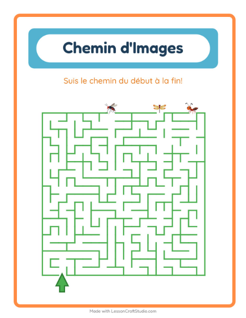 Aperçu de la fiche Parcours Illustré avec Insectes et bestioles pour École maternelle (grande section, 5-7 ans)