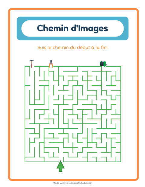 Aperçu de la fiche Parcours Illustré avec Outils pour École maternelle (grande section, 5-7 ans)