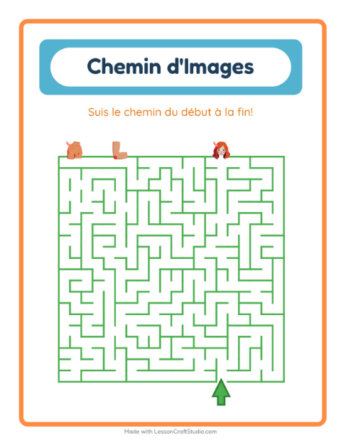 Aperçu de la fiche Parcours Illustré avec Parties du corps pour École maternelle (grande section, 5-7 ans)