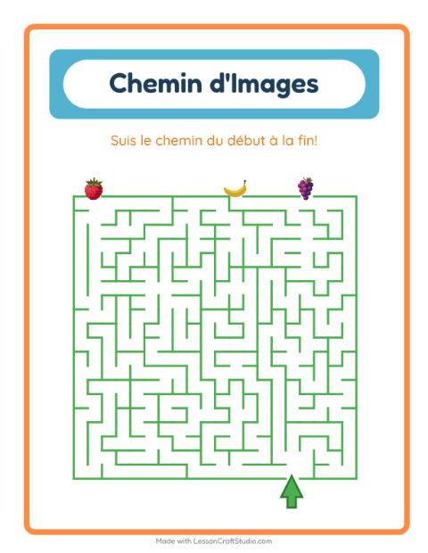Aperçu de la fiche Parcours Illustré avec Petit-déjeuner pour École maternelle (grande section, 5-7 ans)