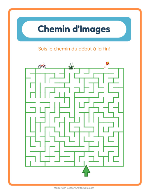 Aperçu de la fiche Parcours Illustré avec Printemps pour École maternelle (grande section, 5-7 ans)