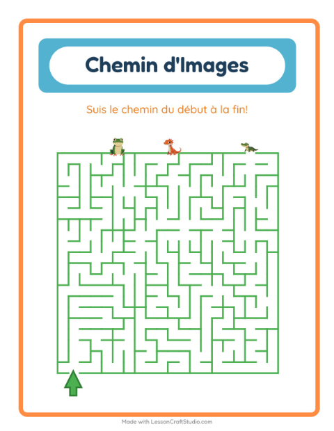 Aperçu de la fiche Parcours Illustré avec Reptiles et amphibiens pour École maternelle (grande section, 5-7 ans)