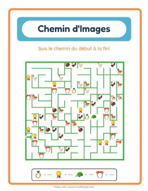 Aperçu de la fiche Parcours Illustré avec Accessoires pour École maternelle (grande section, 5-7 ans)