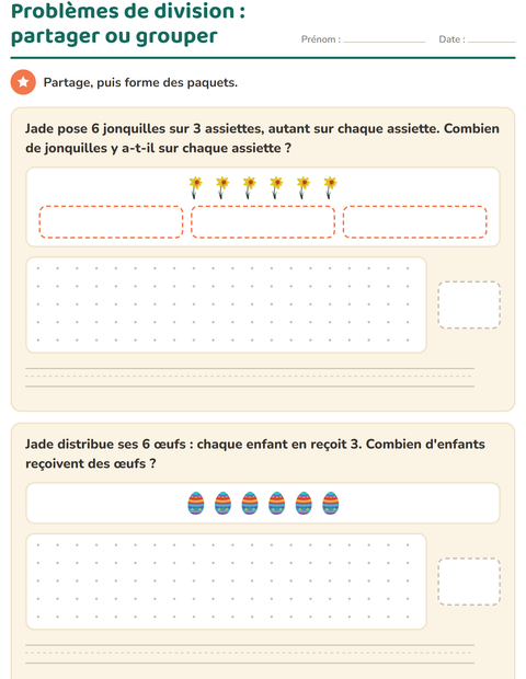 Aperçu de la fiche Petits problèmes avec Pâques pour CE2 (cours élémentaire 2)
