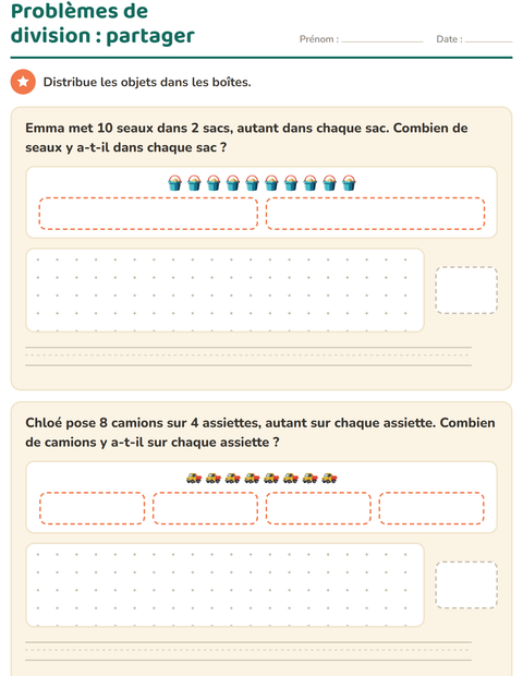Aperçu de la fiche Petits problèmes avec Jouets pour CE2 (cours élémentaire 2)