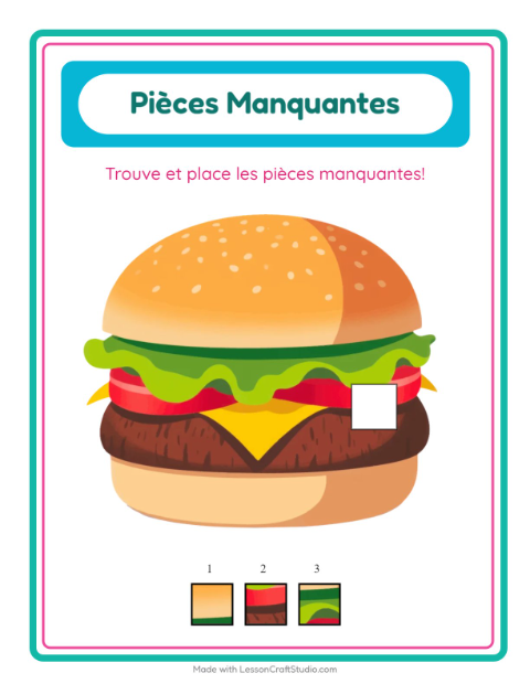 Aperçu de la fiche Pièces Manquantes avec 4 juillet pour École maternelle (grande section, 5-7 ans)
