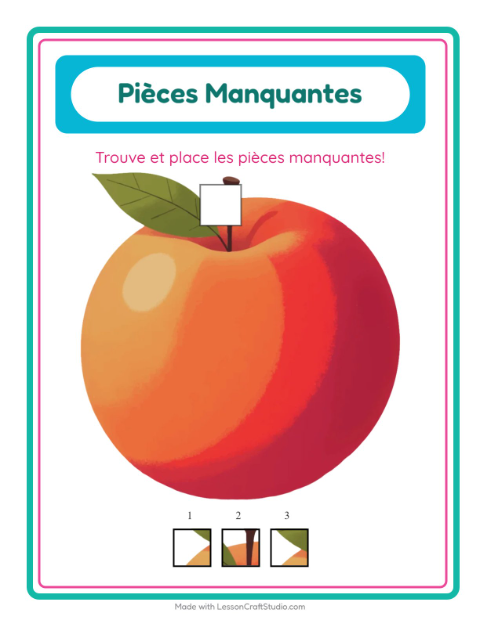 Aperçu de la fiche Pièces Manquantes avec Au supermarché pour École maternelle (grande section, 5-7 ans)