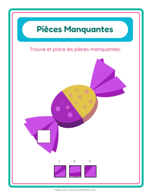 Aperçu de la fiche Pièces Manquantes avec Pâques pour École maternelle (grande section, 5-7 ans)