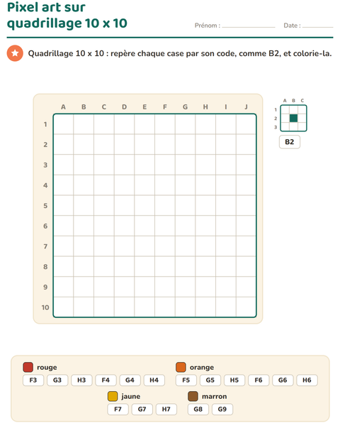 Aperçu de la fiche Pixel art pour CE1 (cours élémentaire 1)