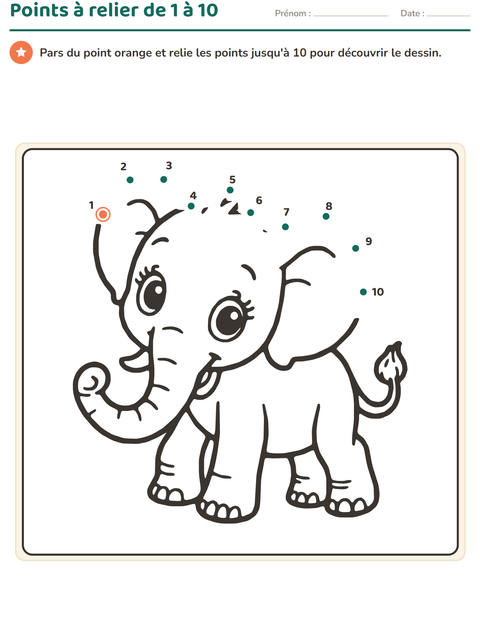 Aperçu de la fiche Points à relier pour École maternelle (grande section, 5-7 ans)