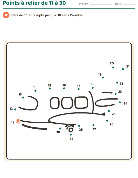 Aperçu de la fiche Points à relier pour École maternelle (grande section, 5-7 ans)