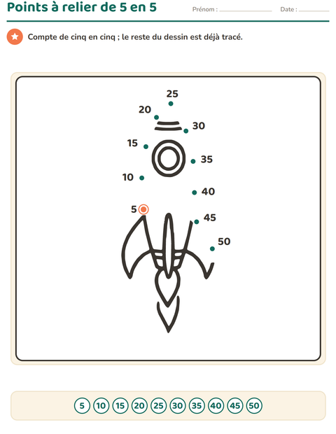 Aperçu de la fiche Points à relier pour CE1 (cours élémentaire 1)