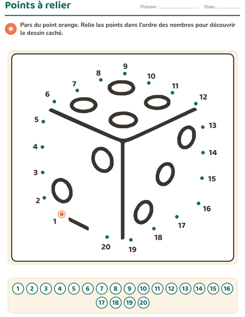 Aperçu de la fiche Points à relier pour École maternelle (grande section, 5-7 ans)