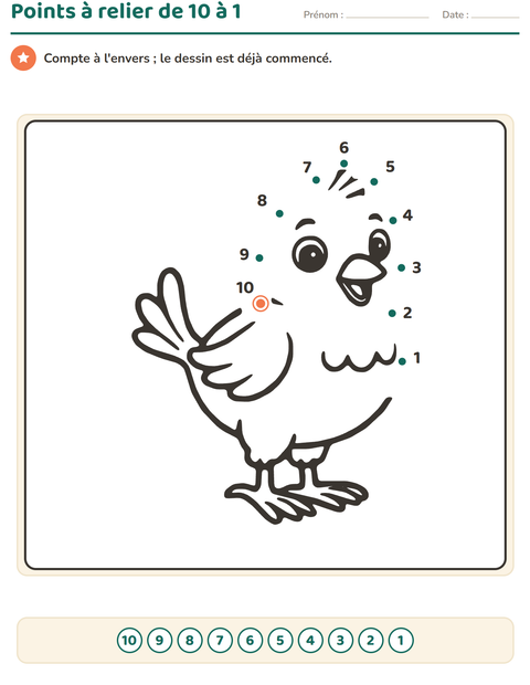 Aperçu de la fiche Points à relier pour École maternelle (grande section, 5-7 ans)