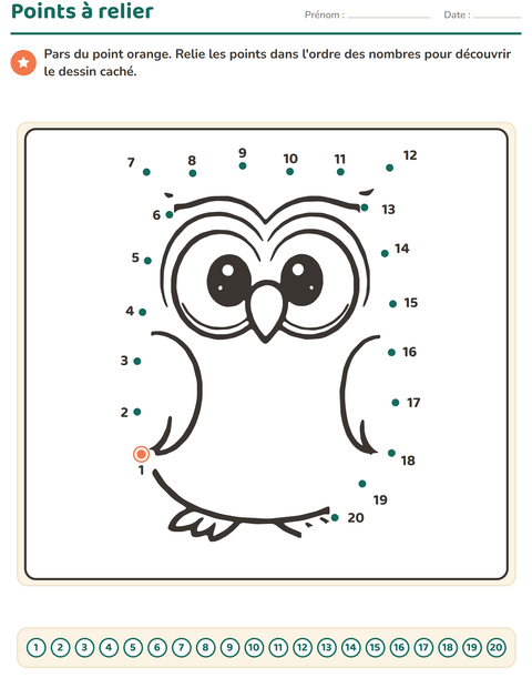 Aperçu de la fiche Points à relier pour École maternelle (grande section, 5-7 ans)
