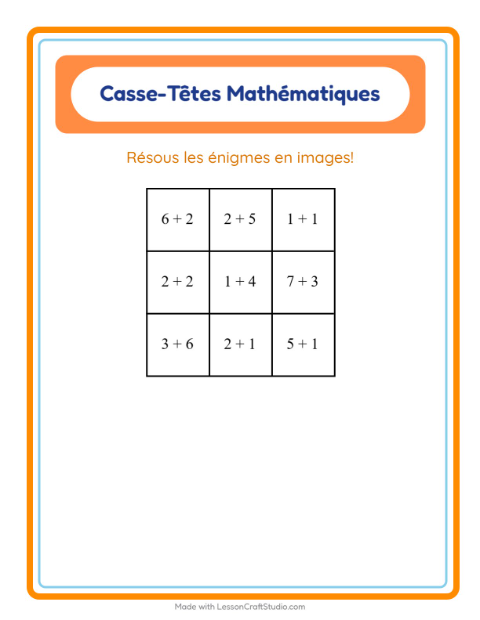Aperçu de la fiche Puzzle Mathématique avec Arbres pour CP (cours préparatoire)