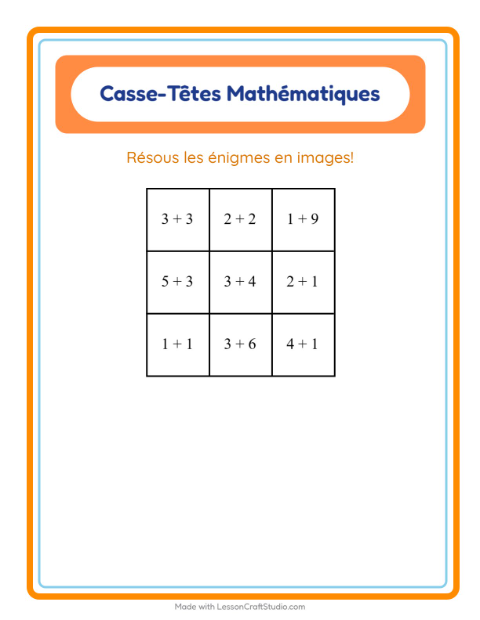 Aperçu de la fiche Puzzle Mathématique avec Meubles pour CP (cours préparatoire)