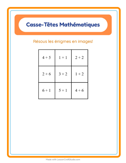 Aperçu de la fiche Puzzle Mathématique avec Vie océanique pour CP (cours préparatoire)
