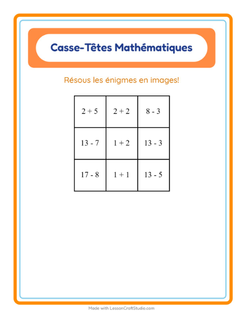Aperçu de la fiche Puzzle Mathématique avec Fleurs pour CP (cours préparatoire)