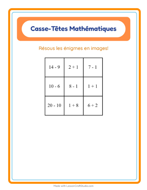 Aperçu de la fiche Puzzle Mathématique avec Légumes pour CP (cours préparatoire)
