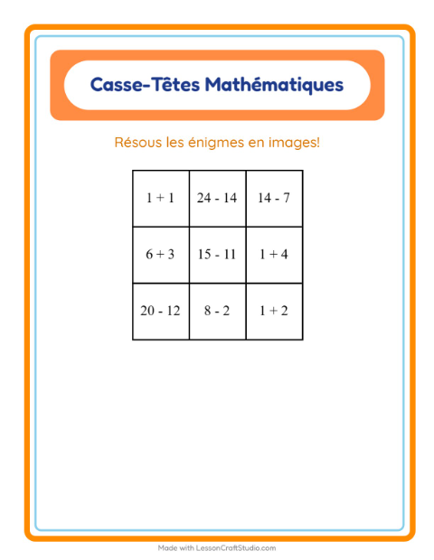 Aperçu de la fiche Puzzle Mathématique avec Météo pour CP (cours préparatoire)