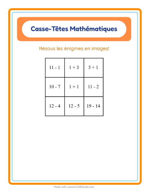Aperçu de la fiche Puzzle Mathématique avec Noël pour CP (cours préparatoire)