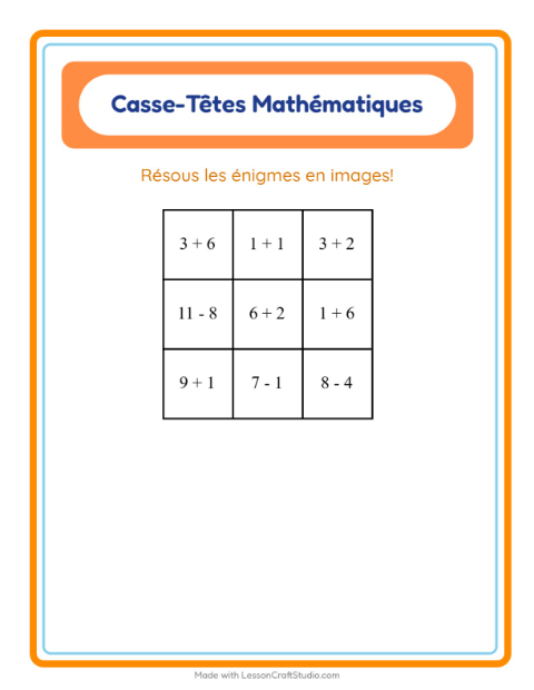 Aperçu de la fiche Puzzle Mathématique avec Printemps pour CP (cours préparatoire)
