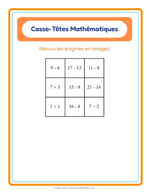 Aperçu de la fiche Puzzle Mathématique avec Véhicules pour CP (cours préparatoire)
