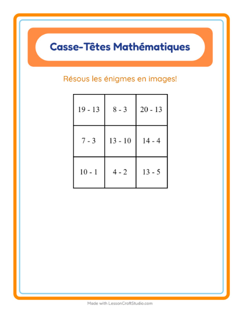 Aperçu de la fiche Puzzle Mathématique avec Arbres pour CP (cours préparatoire)
