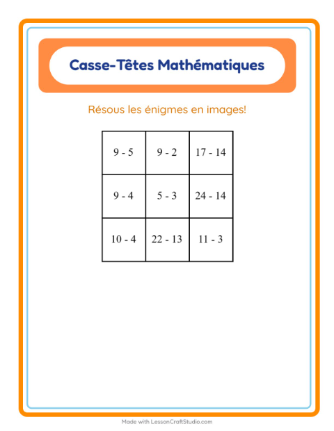 Aperçu de la fiche Puzzle Mathématique avec Bureau de poste pour CP (cours préparatoire)