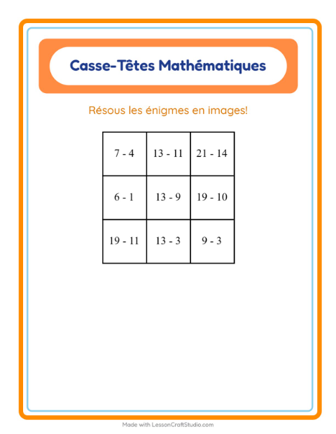 Aperçu de la fiche Puzzle Mathématique avec Créatures de la forêt pour CP (cours préparatoire)