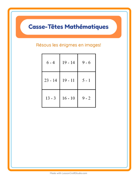 Aperçu de la fiche Puzzle Mathématique avec Desserts et sucreries pour CP (cours préparatoire)