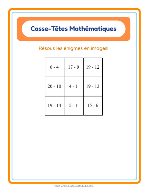 Aperçu de la fiche Puzzle Mathématique avec Formes pour CP (cours préparatoire)