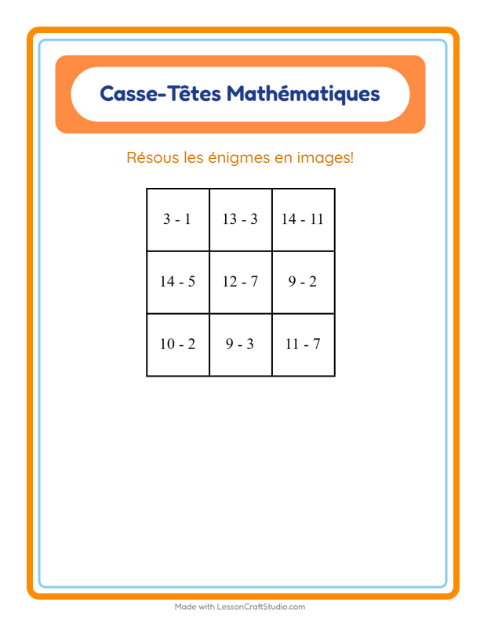 Aperçu de la fiche Puzzle Mathématique avec Hiver pour CP (cours préparatoire)