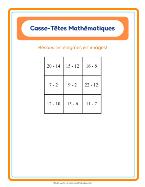 Aperçu de la fiche Puzzle Mathématique avec Véhicules pour CP (cours préparatoire)