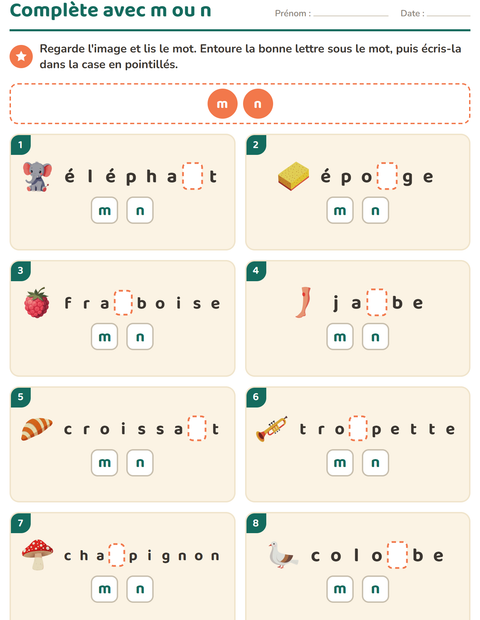 Aperçu de la fiche Règles d'orthographe pour CE1 (cours élémentaire 1)