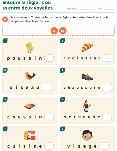 Aperçu de la fiche Règles d'orthographe pour CE1 (cours élémentaire 1)